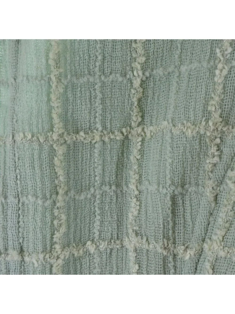 Chanel Silk Blend Linen CC Logo Jacket Dress Light Green